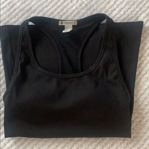 F21 Black Racerback Tank Top